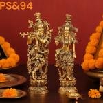 Radha Krishna Brass Idol (Pair) (Approx. 7–8 kg)