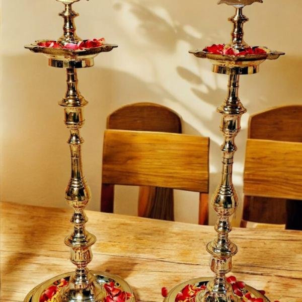 Kutthu Villakku (Pair) Pure Brass Plate (2 pcs) 300g