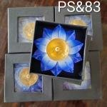 Brass Lotus Lamp Set(Blue color)