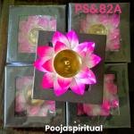 Brass Lotus Lamp Set(Pink color)
