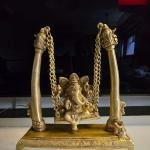 Premium Brass Ganesha on Trumpet Swing